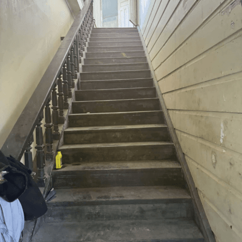 The staircase — a central architectural feature of the house